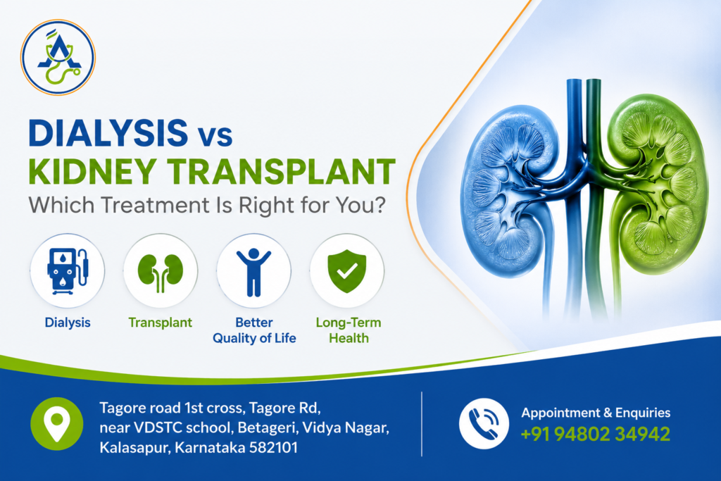 dialysis vs kidney transplant patient consultation with nephrologist"