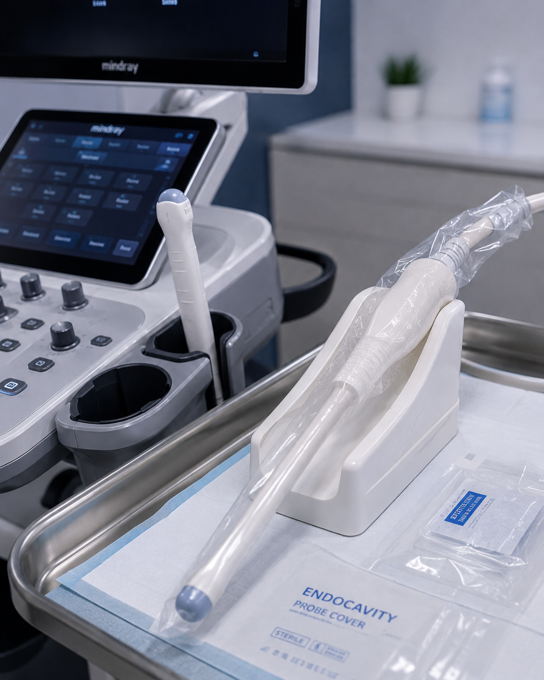 Endocavity ultrasound probe used for pelvic and early pregnancy scans