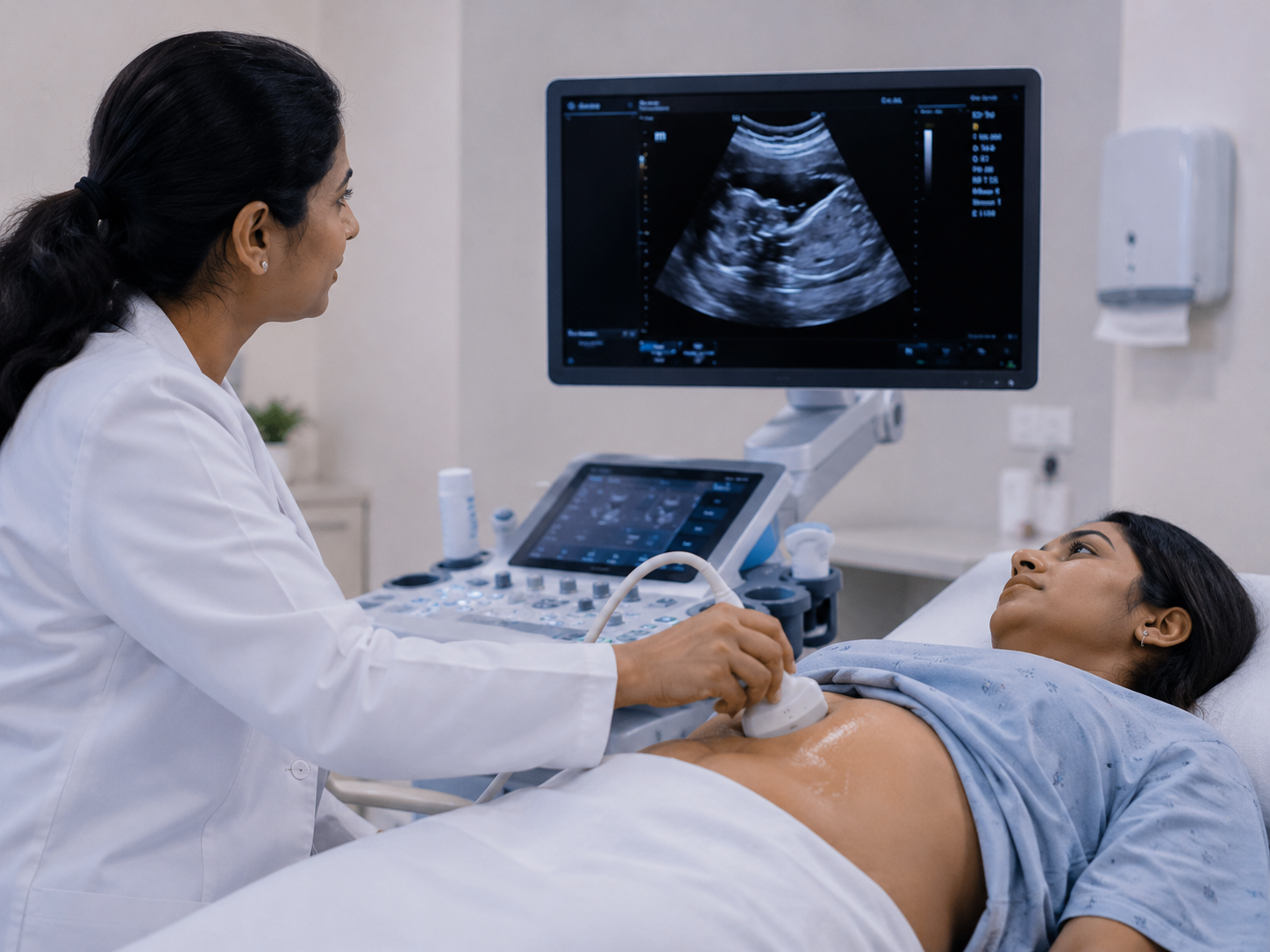 Pregnancy ultrasound scan including NT and anomaly scans at Aashraya Hospital