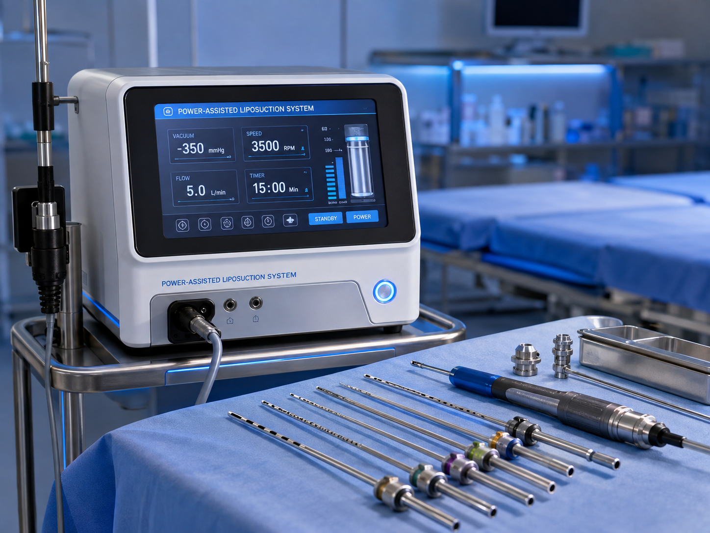 Liposuction body contouring equipment at Aashraya Hospital