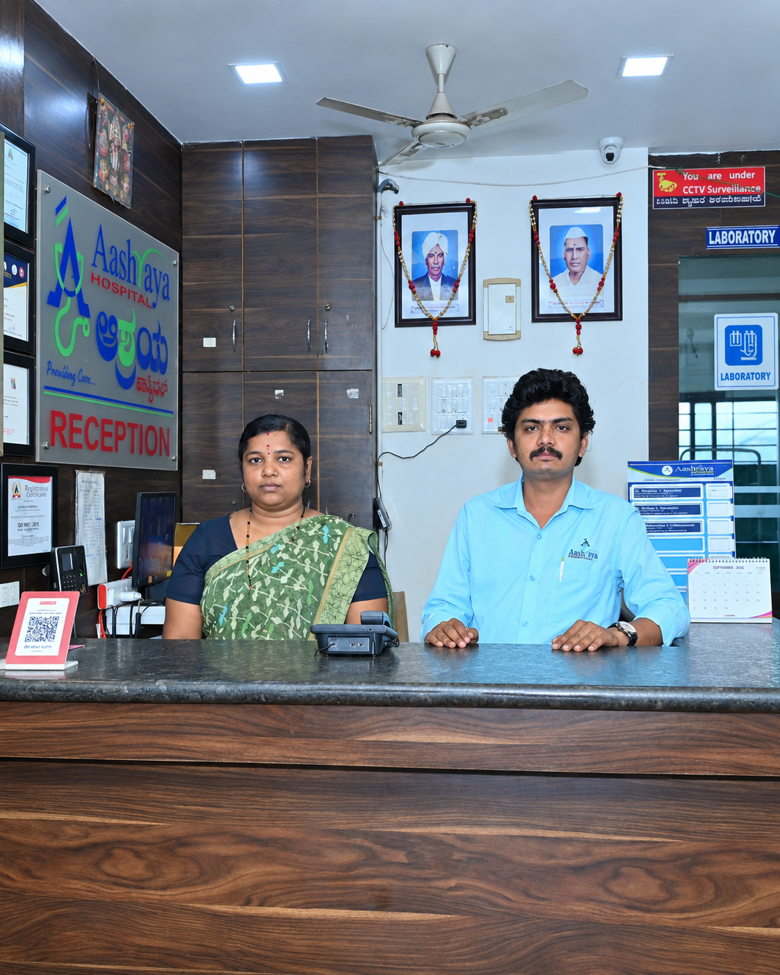 Aashraya Hospital front desk team